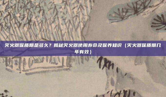灭火器保质期是多久?揭秘灭火器使用寿命及保养知识(灭火器保质期几年有效)