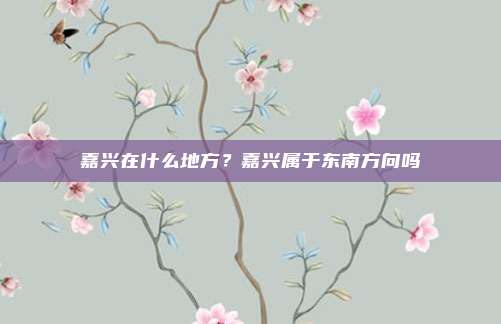嘉兴在什么地方?嘉兴属于东南方向吗