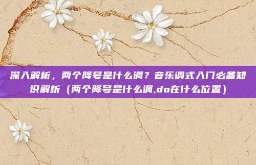 深入解析，两个降号是什么调？音乐调式入门必备知识解析（两个降号是什么调,do在什么位置）