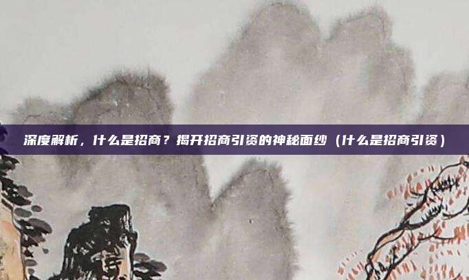 深度解析,什么是招商?揭开招商引资的神秘面纱(什么是招商引资)