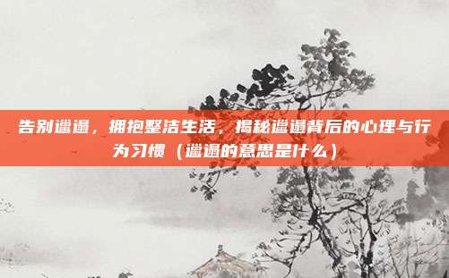 告别邋遢，拥抱整洁生活，揭秘邋遢背后的心理与行为习惯（邋遢的意思是什么）