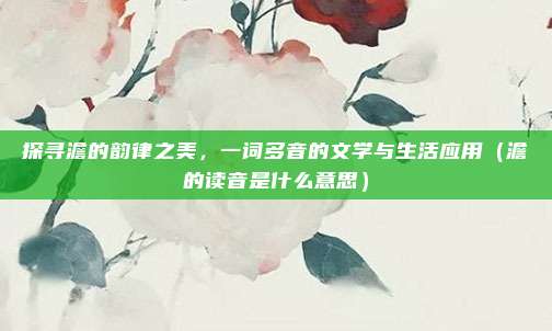 探寻澹的韵律之美，一词多音的文学与生活应用（澹的读音是什么意思）