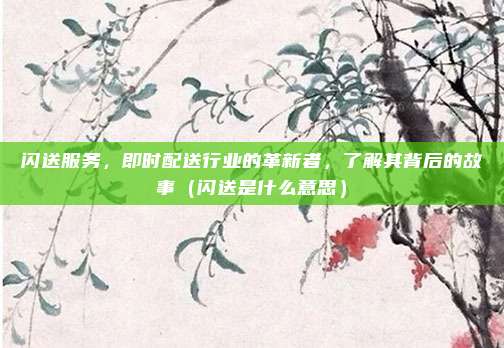 闪送服务，即时配送行业的革新者，了解其背后的故事（闪送是什么意思）