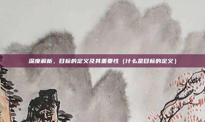深度解析，目标的定义及其重要性（什么是目标的定义）