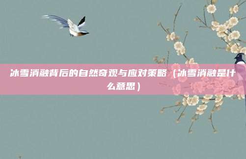 冰雪消融背后的自然奇观与应对策略（冰雪消融是什么意思）