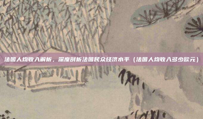法国人均收入解析，深度剖析法国民众经济水平（法国人均收入多少欧元）