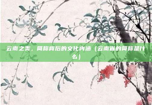云南之美，简称背后的文化内涵（云南省的简称是什么）