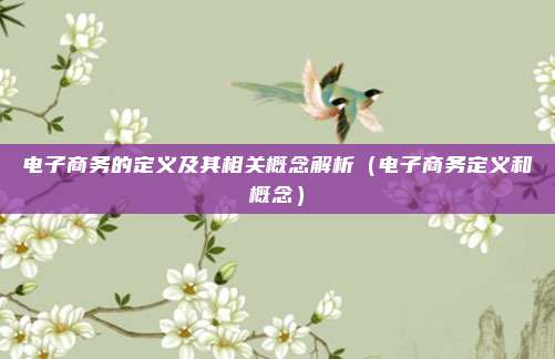 电子商务的定义及其相关概念解析（电子商务定义和概念）