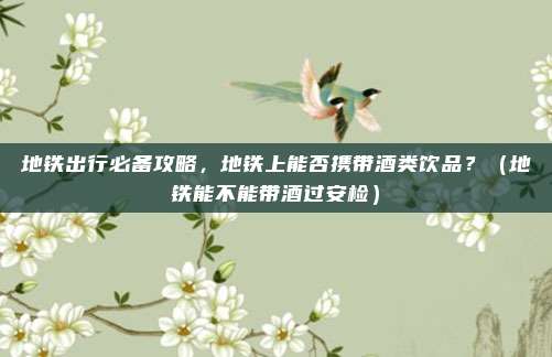 地铁出行必备攻略，地铁上能否携带酒类饮品？（地铁能不能带酒过安检）