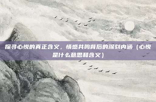 探寻心悦的真正含义，情感共鸣背后的深刻内涵（心悦是什么意思和含义）