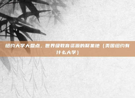 纽约大学大盘点，世界级教育资源的聚集地（美国纽约有什么大学）
