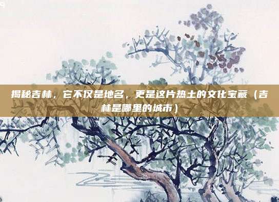 揭秘吉林，它不仅是地名，更是这片热土的文化宝藏（吉林是哪里的城市）
