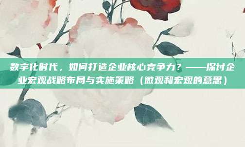 数字化时代，如何打造企业核心竞争力？——探讨企业宏观战略布局与实施策略（微观和宏观的意思）