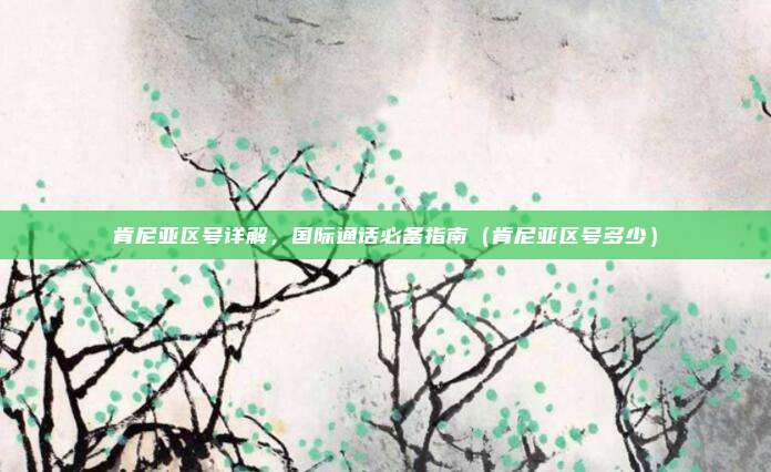 肯尼亚区号详解，国际通话必备指南（肯尼亚区号多少）