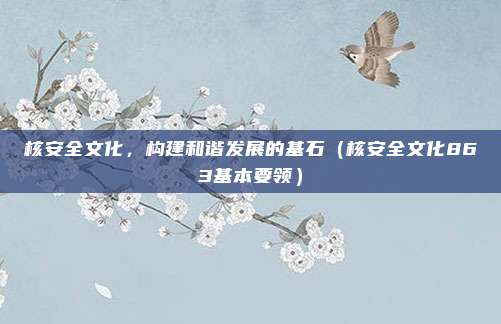 核安全文化，构建和谐发展的基石（核安全文化863基本要领）