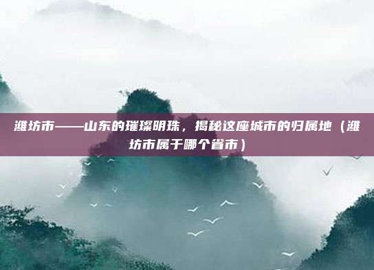 潍坊市——山东的璀璨明珠，揭秘这座城市的归属地（潍坊市属于哪个省市）