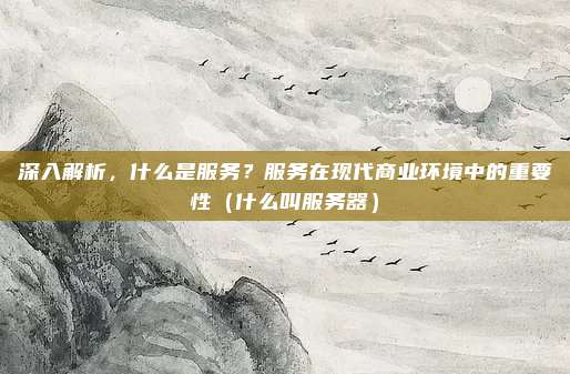 深入解析，什么是服务？服务在现代商业环境中的重要性（什么叫服务器）