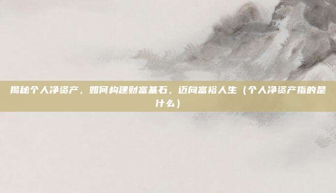 揭秘个人净资产,如何构建财富基石,迈向富裕人生(个人净资产指的是什么)