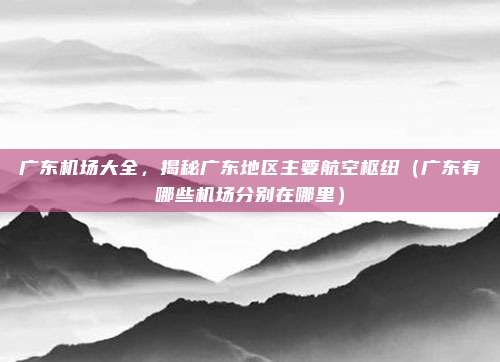 广东机场大全，揭秘广东地区主要航空枢纽（广东有哪些机场分别在哪里）