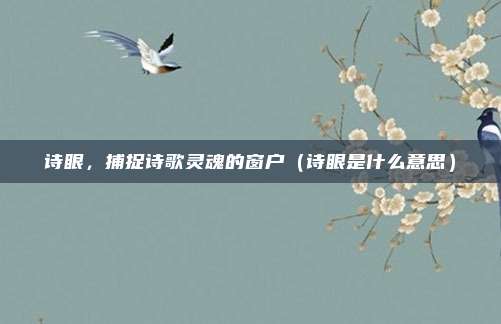 诗眼，捕捉诗歌灵魂的窗户（诗眼是什么意思）
