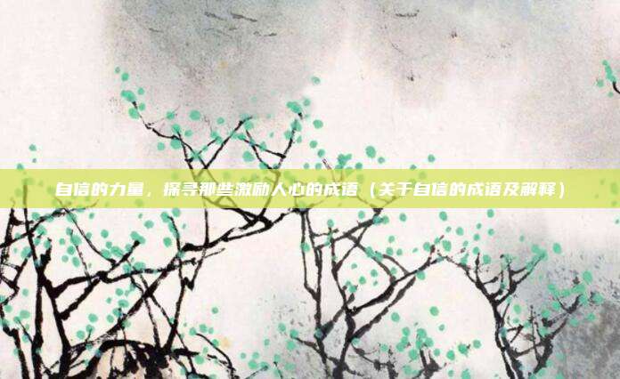 自信的力量，探寻那些激励人心的成语（关于自信的成语及解释）