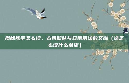 揭秘襦字怎么读，古风韵味与日常用法的交融（襦怎么读什么意思）