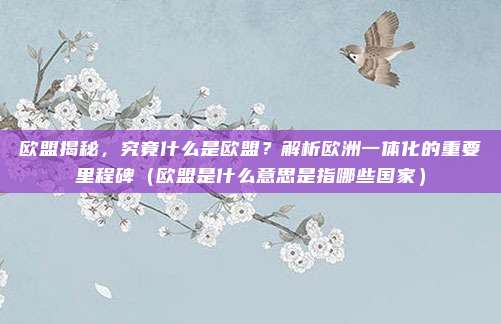 欧盟揭秘，究竟什么是欧盟？解析欧洲一体化的重要里程碑（欧盟是什么意思是指哪些国家）