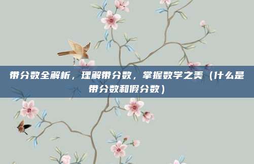 带分数全解析，理解带分数，掌握数学之美（什么是带分数和假分数）