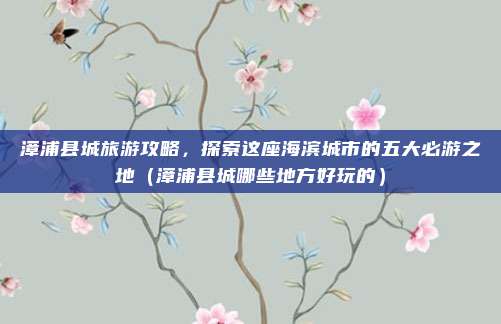 漳浦县城旅游攻略,探索这座海滨城市的五大必游之地(漳浦县城哪些地方好玩的)