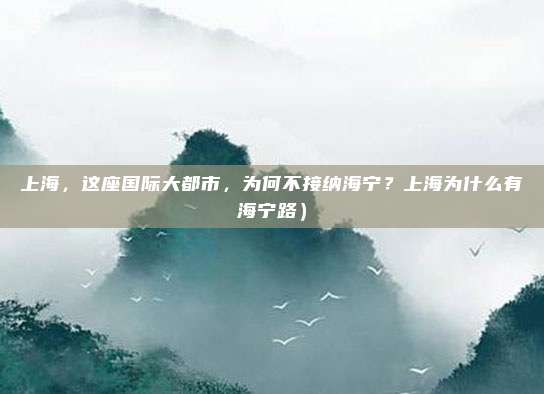 上海,这座国际大都市,为何不接纳海宁?上海为什么有海宁路)