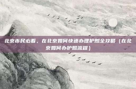 北京市民必看,在北京如何快速办理护照全攻略(在北京如何办护照流程)