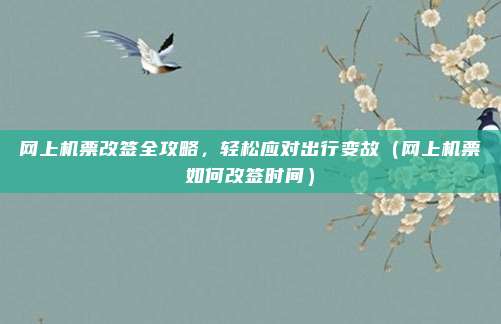 网上机票改签全攻略，轻松应对出行变故（网上机票如何改签时间）