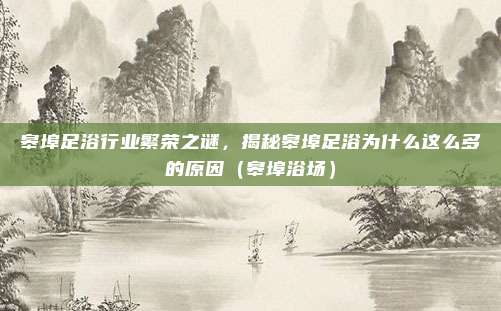 皋埠足浴行业繁荣之谜,揭秘皋埠足浴为什么这么多的原因(皋埠浴场)