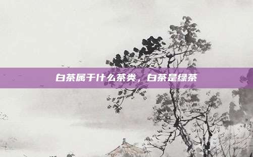 白茶属于什么茶类,白茶是绿茶