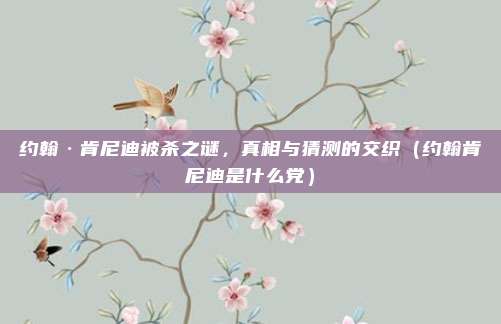 约翰·肯尼迪被杀之谜,真相与猜测的交织(约翰肯尼迪是什么党)