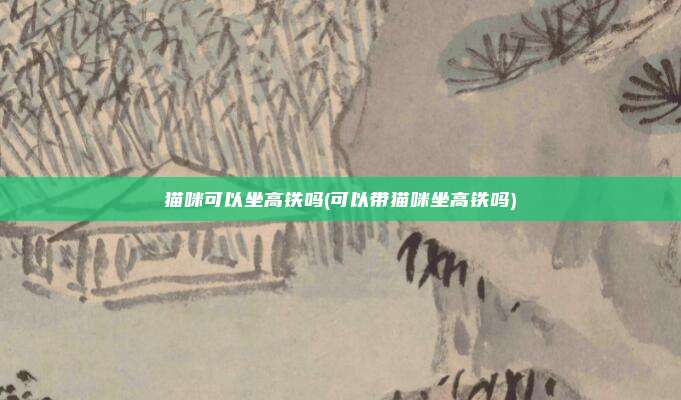 猫咪可以坐高铁吗(可以带猫咪坐高铁吗)