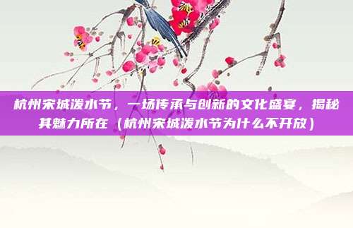 杭州宋城泼水节,一场传承与创新的文化盛宴,揭秘其魅力所在(杭州宋城泼水节为什么不开放)