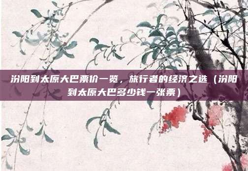 汾阳到太原大巴票价一览,旅行者的经济之选(汾阳到太原大巴多少钱一张票)