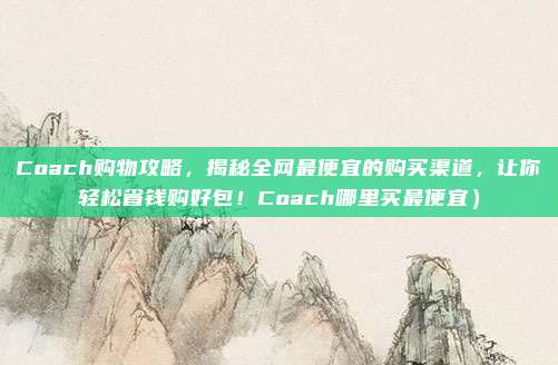 Coach购物攻略,揭秘全网最便宜的购买渠道,让你轻松省钱购好包!Coach哪里买最便宜)