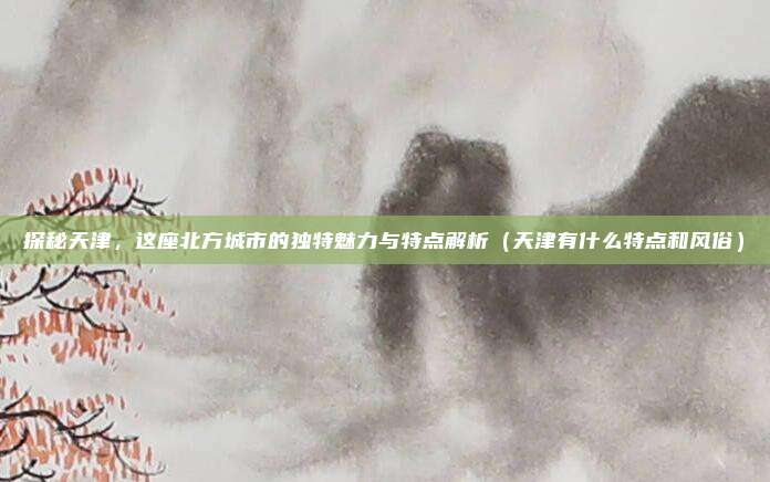探秘天津,这座北方城市的独特魅力与特点解析(天津有什么特点和风俗)
