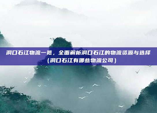 洞口石江物流一览,全面解析洞口石江的物流资源与选择(洞口石江有哪些物流公司)