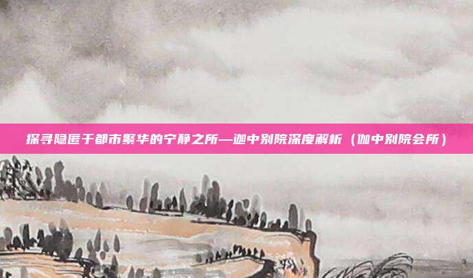 探寻隐匿于都市繁华的宁静之所—迦中别院深度解析(伽中别院会所)