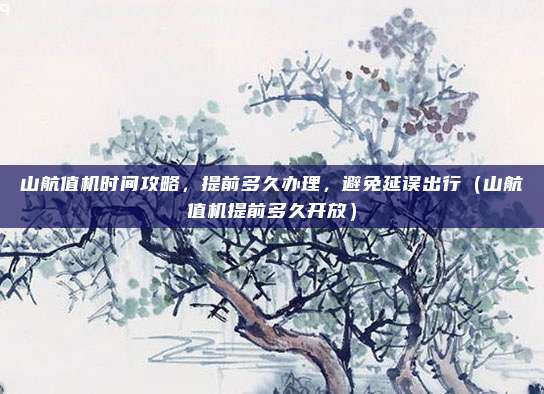 山航值机时间攻略,提前多久办理,避免延误出行(山航值机提前多久开放)