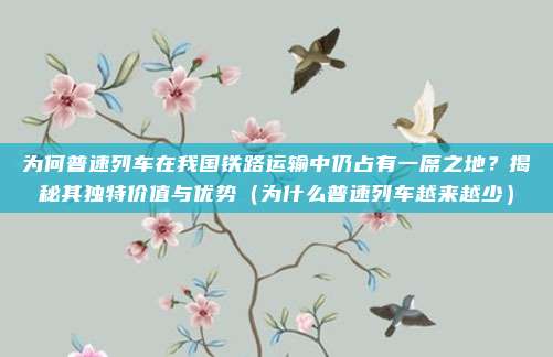 为何普速列车在我国铁路运输中仍占有一席之地?揭秘其独特价值与优势(为什么普速列车越来越少)