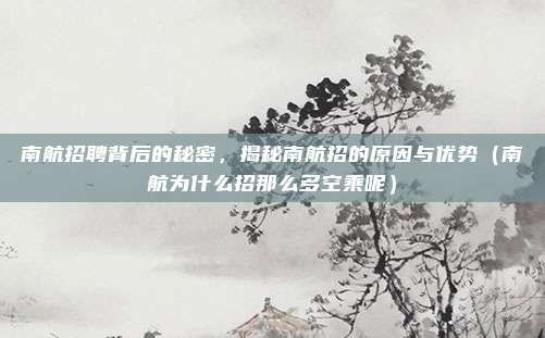 南航招聘背后的秘密,揭秘南航招的原因与优势(南航为什么招那么多空乘呢)