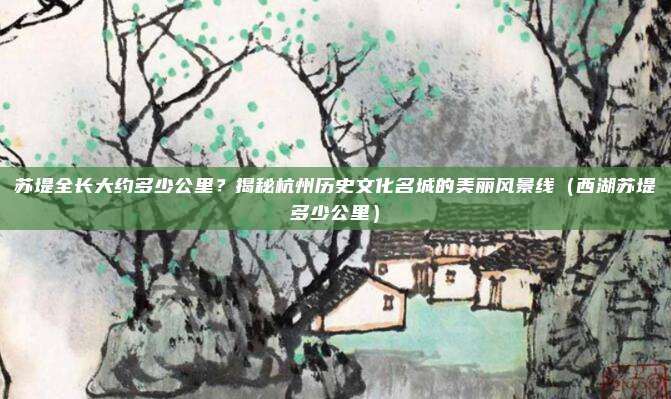 苏堤全长大约多少公里?揭秘杭州历史文化名城的美丽风景线(西湖苏堤多少公里)