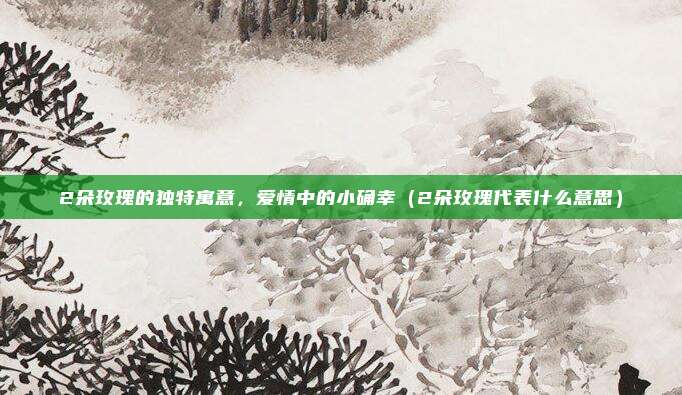 2朵玫瑰的独特寓意,爱情中的小确幸(2朵玫瑰代表什么意思)