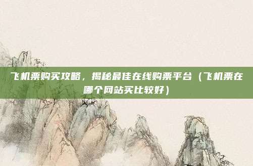 飞机票购买攻略,揭秘最佳在线购票平台(飞机票在哪个网站买比较好)