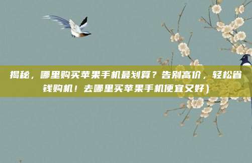 揭秘,哪里购买苹果手机最划算?告别高价,轻松省钱购机!去哪里买苹果手机便宜又好)