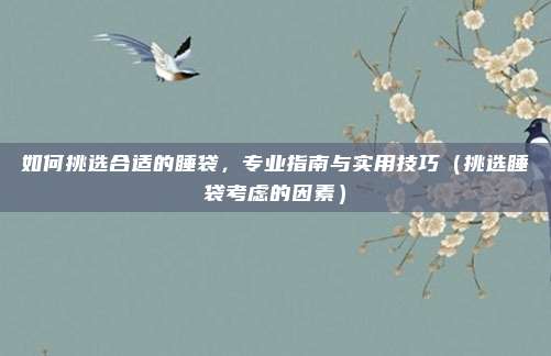 如何挑选合适的睡袋,专业指南与实用技巧(挑选睡袋考虑的因素)